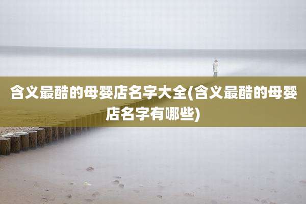 含义最酷的母婴店名字大全(含义最酷的母婴店名字有哪些)