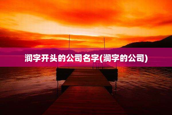 润字开头的公司名字(润字的公司)