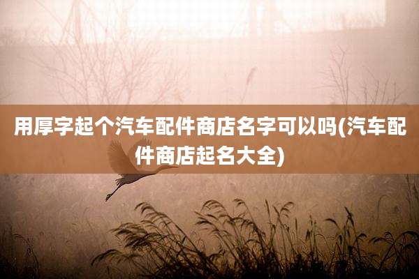 用厚字起个汽车配件商店名字可以吗(汽车配件商店起名大全)