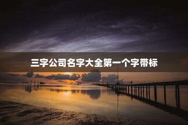 三字公司名字大全第一个字带标