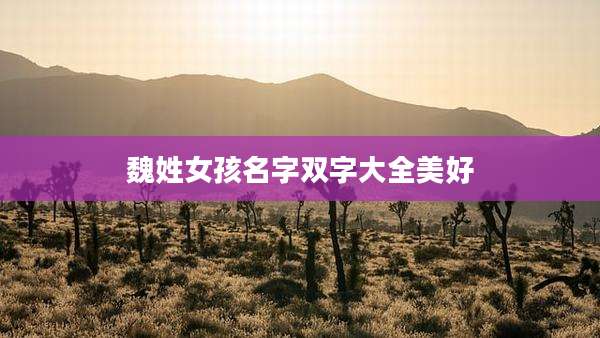 魏姓女孩名字双字大全美好