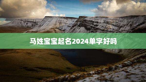 马姓宝宝起名2024单字好吗
