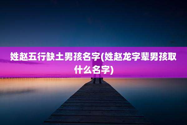 姓赵五行缺土男孩名字(姓赵龙字辈男孩取什么名字)