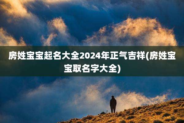 房姓宝宝起名大全2024年正气吉祥(房姓宝宝取名字大全)