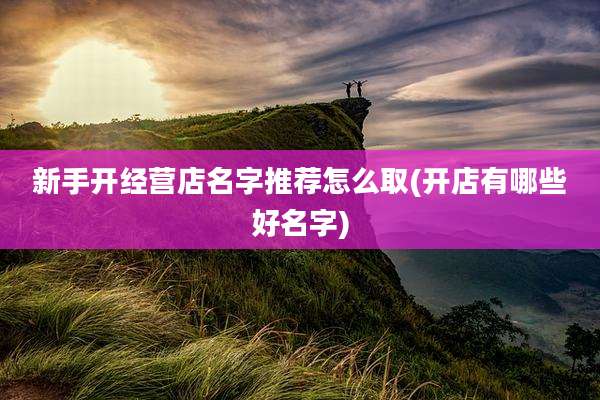 新手开经营店名字推荐怎么取(开店有哪些好名字)
