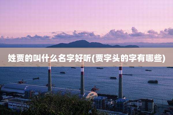 姓贾的叫什么名字好听(贾字头的字有哪些)