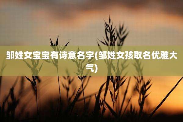 邹姓女宝宝有诗意名字(邹姓女孩取名优雅大气)