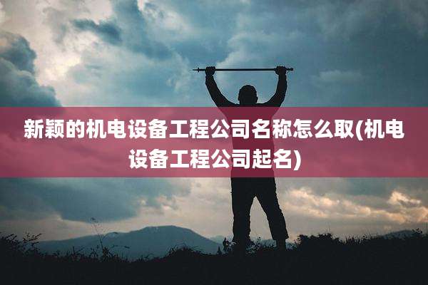 新颖的机电设备工程公司名称怎么取(机电设备工程公司起名)