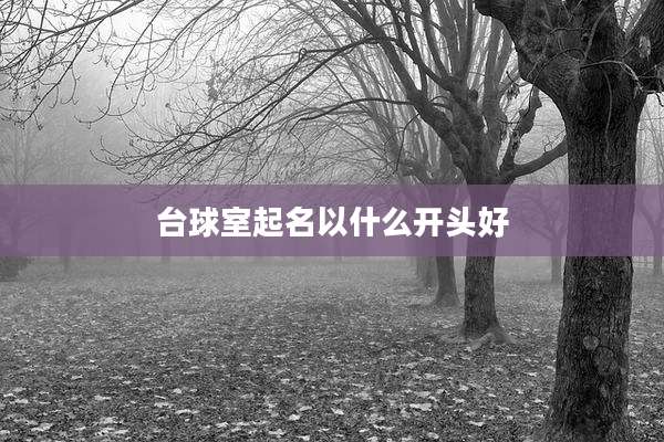 台球室起名以什么开头好