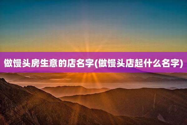 做馒头房生意的店名字(做馒头店起什么名字)