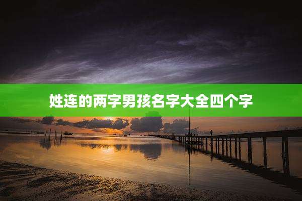 姓连的两字男孩名字大全四个字