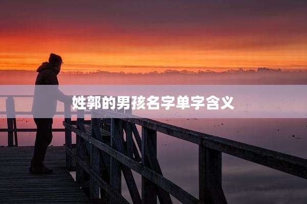 姓郭的男孩名字单字含义