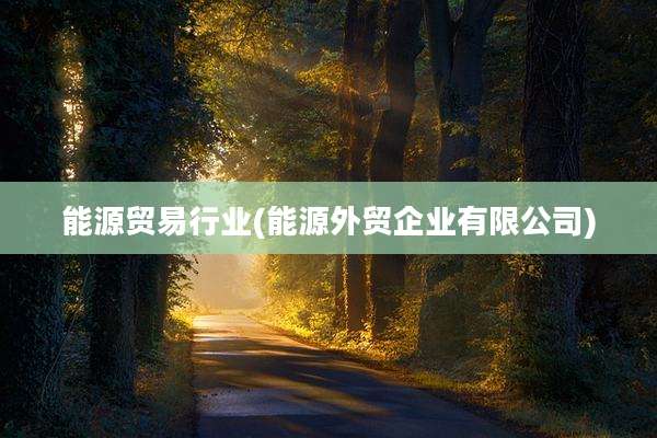 能源贸易行业(能源外贸企业有限公司)