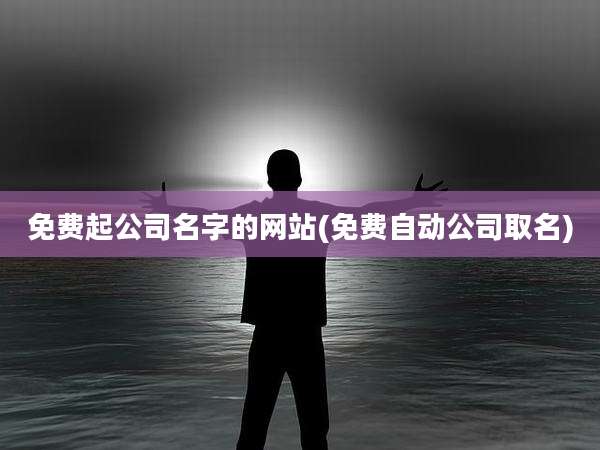 免费起公司名字的网站(免费自动公司取名)