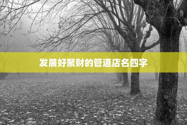 发展好聚财的管道店名四字