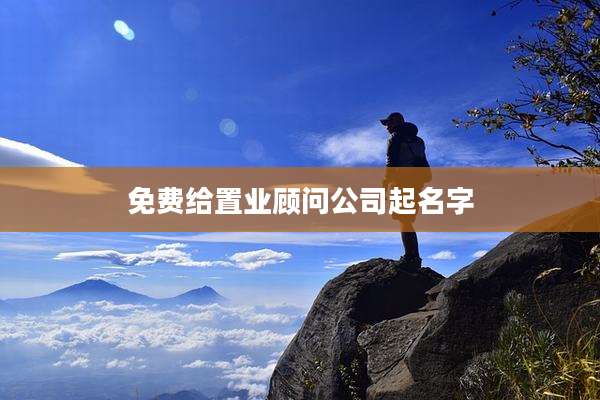 免费给置业顾问公司起名字