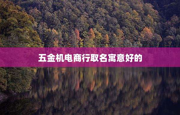 五金机电商行取名寓意好的