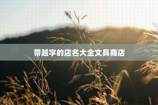 带越字的店名大全文具商店