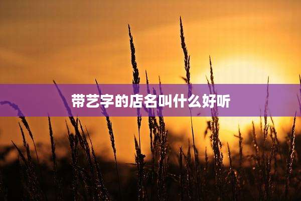 带艺字的店名叫什么好听