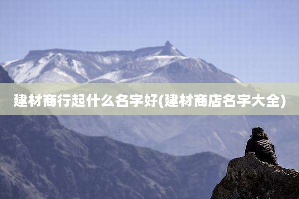 建材商行起什么名字好(建材商店名字大全)