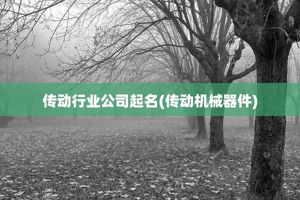 传动行业公司起名(传动机械器件)