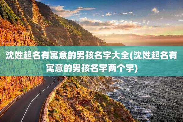 沈姓起名有寓意的男孩名字大全(沈姓起名有寓意的男孩名字两个字)