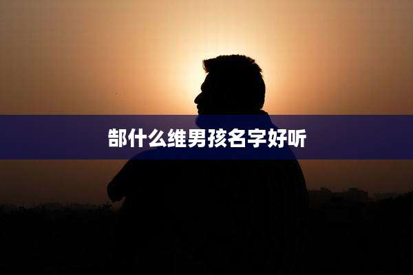 郜什么维男孩名字好听
