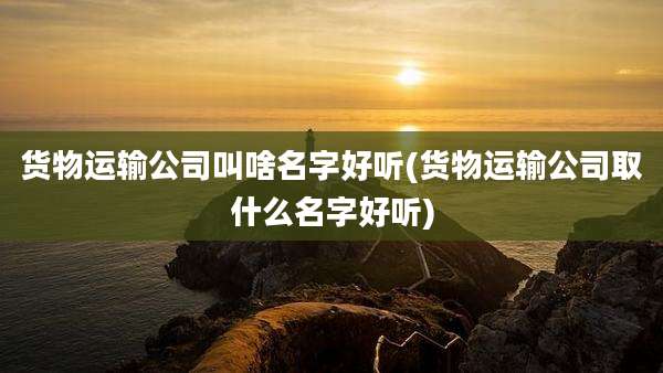 货物运输公司叫啥名字好听(货物运输公司取什么名字好听)