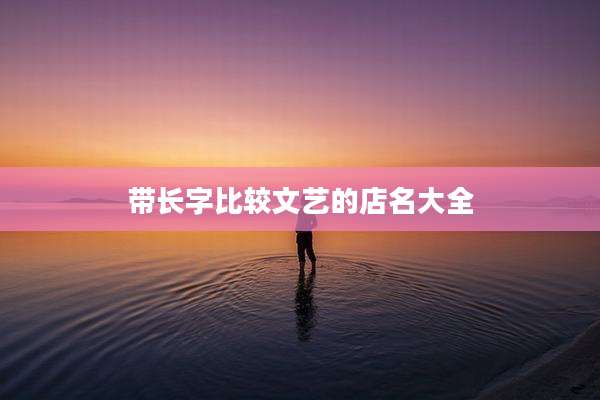 带长字比较文艺的店名大全