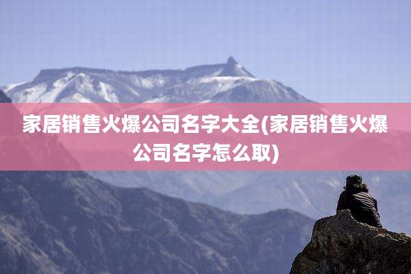 家居销售火爆公司名字大全(家居销售火爆公司名字怎么取)
