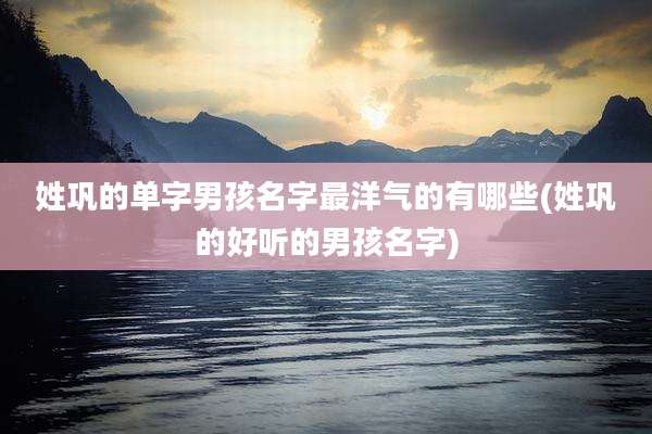 姓巩的单字男孩名字最洋气的有哪些(姓巩的好听的男孩名字)