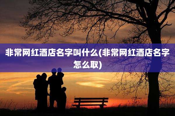 非常网红酒店名字叫什么(非常网红酒店名字怎么取)