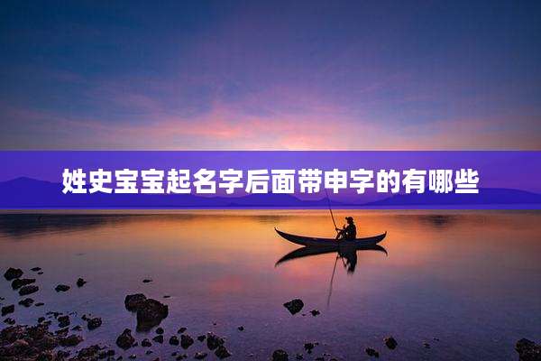 姓史宝宝起名字后面带申字的有哪些