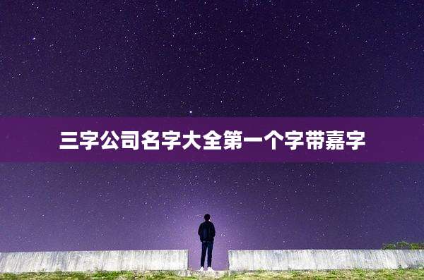 三字公司名字大全第一个字带嘉字