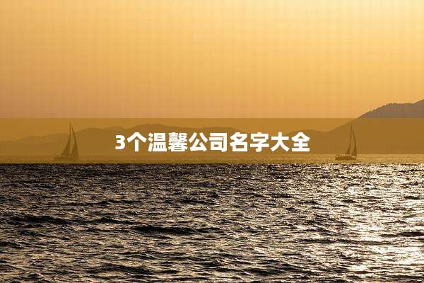 3个温馨公司名字大全