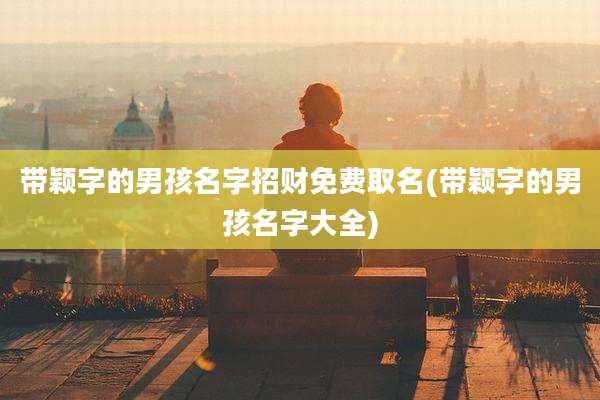 带颖字的男孩名字招财免费取名(带颖字的男孩名字大全)
