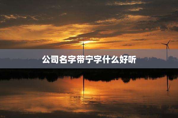 公司名字带宁字什么好听