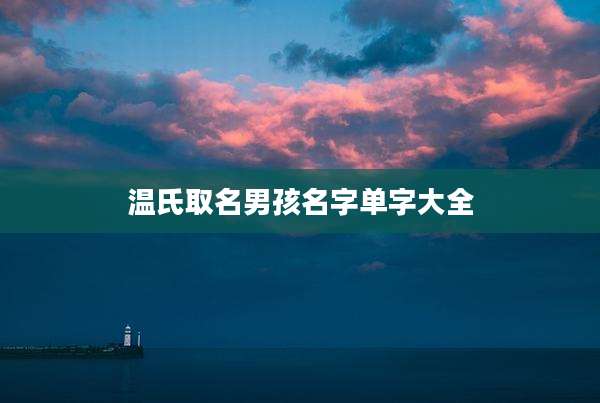 温氏取名男孩名字单字大全