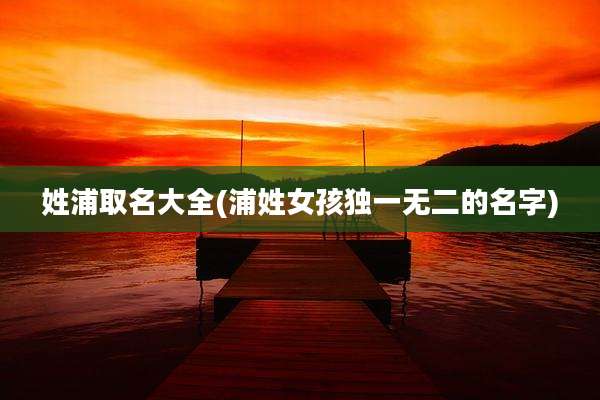 姓浦取名大全(浦姓女孩独一无二的名字)