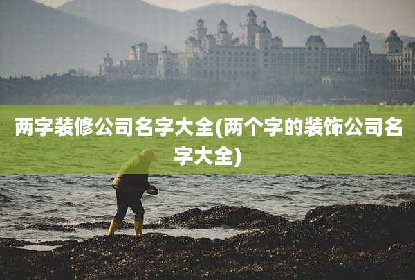 两字装修公司名字大全(两个字的装饰公司名字大全)