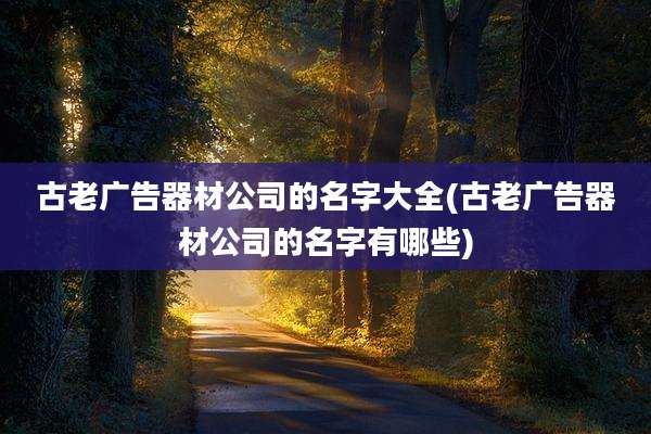 古老广告器材公司的名字大全(古老广告器材公司的名字有哪些)