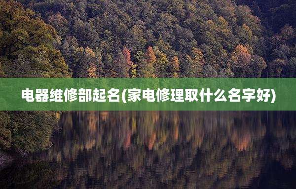 电器维修部起名(家电修理取什么名字好)