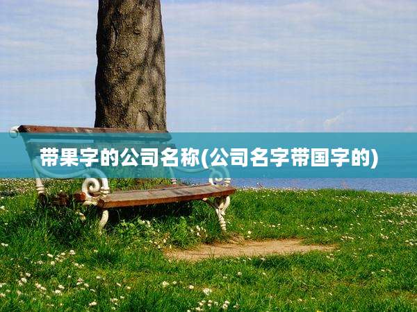 带果字的公司名称(公司名字带国字的)