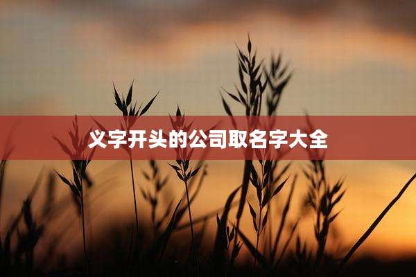 义字开头的公司取名字大全