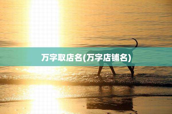 万字取店名(万字店铺名)