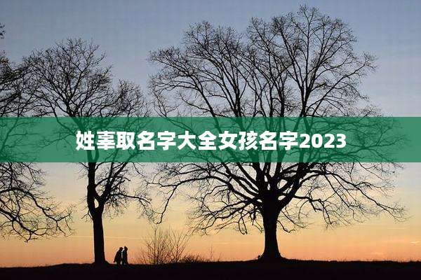 姓辜取名字大全女孩名字2023