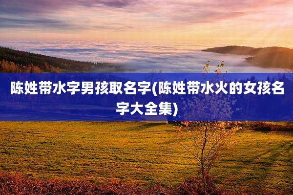 陈姓带水字男孩取名字(陈姓带水火的女孩名字大全集)