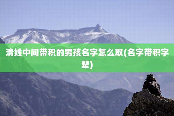清姓中间带积的男孩名字怎么取(名字带积字辈)