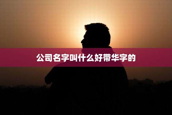 公司名字叫什么好带华字的