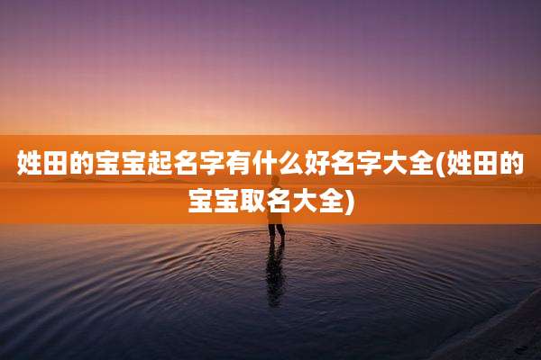 姓田的宝宝起名字有什么好名字大全(姓田的宝宝取名大全)